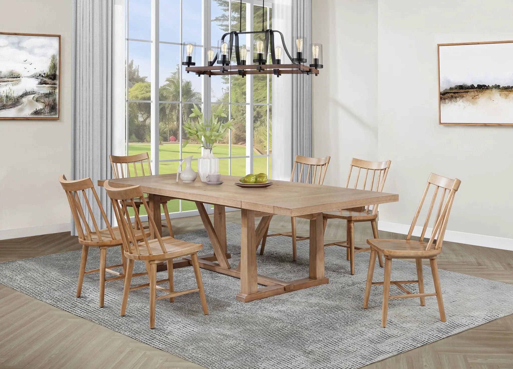 Middleton 7-piece Extension Leaf Dining Set Natural Brown by Unique Piece Furniture