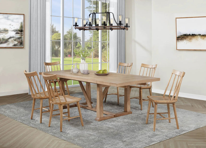 Middleton 7-piece Extension Leaf Dining Set Natural Brown by Unique Piece Furniture