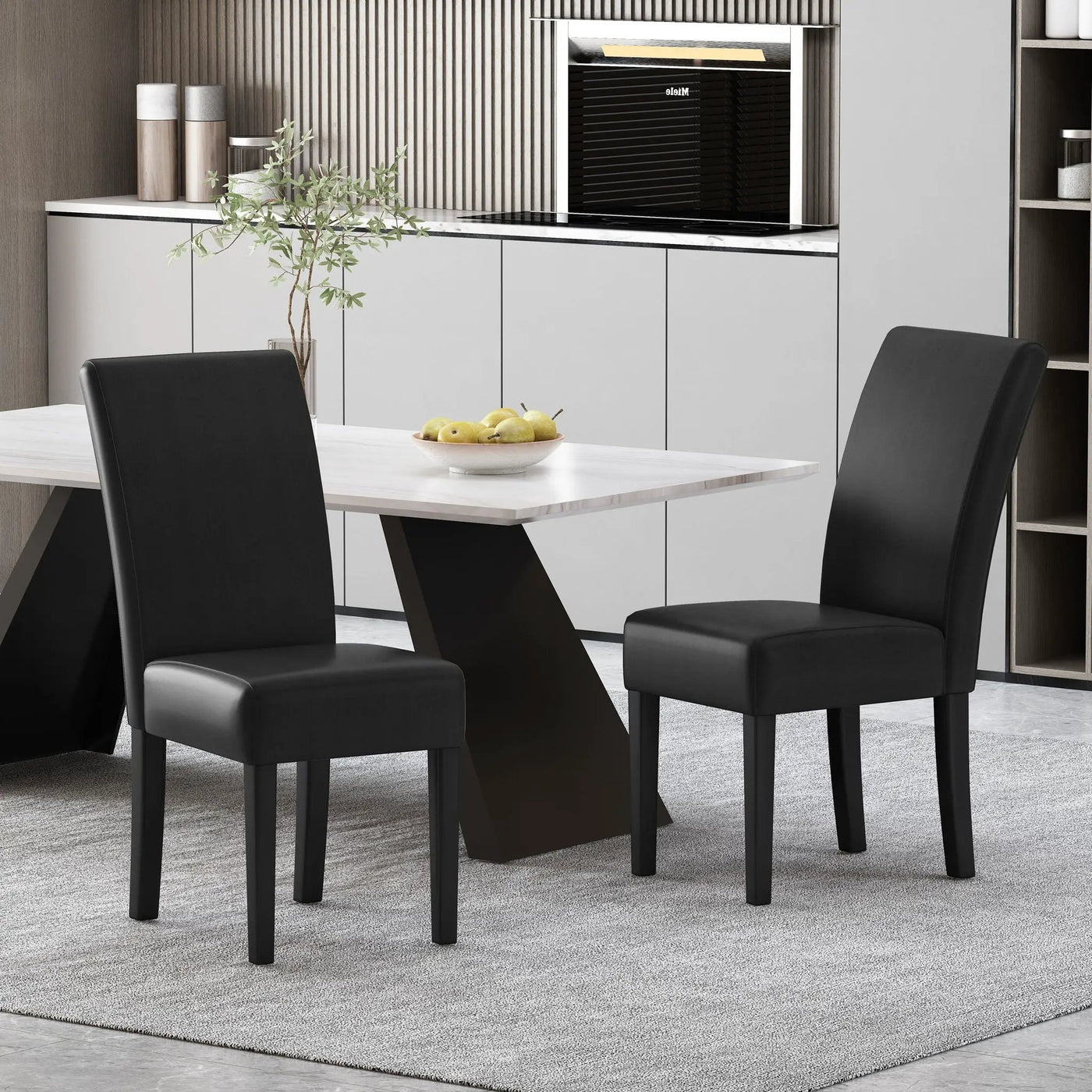 Contemporary Dining Chair With Rubberwood Legs (Set of 2) by HouseOfZazla