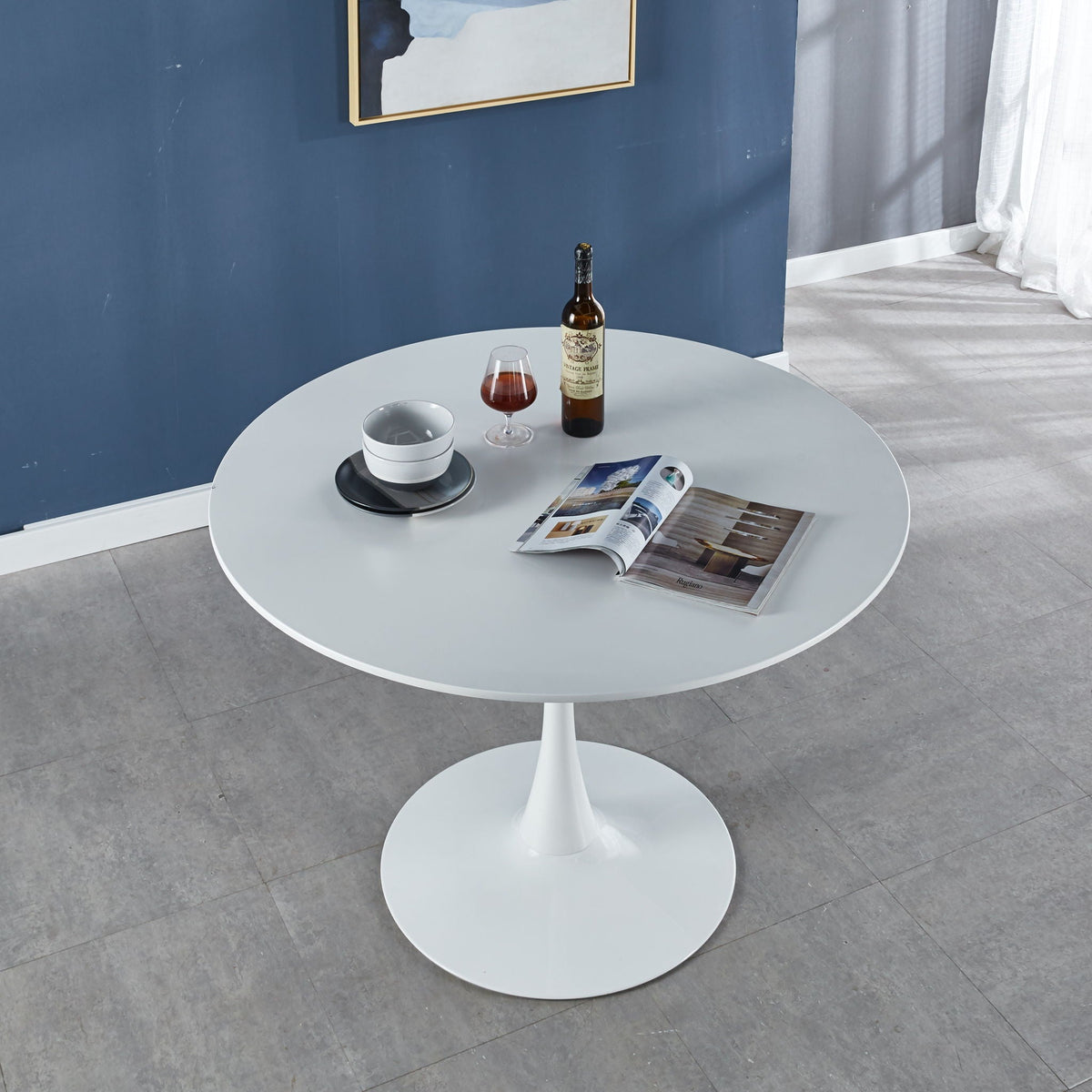 Tulip Special Dining Table with Round Top - White or Black, photo 11 of 12