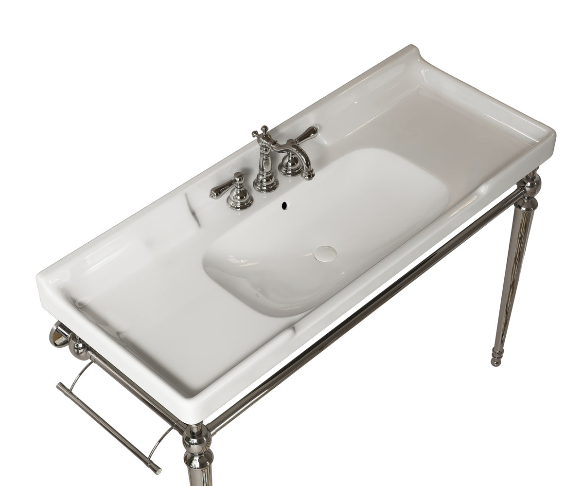VICI 48" Bathroom Ceramic Basin with 3 Pre-Drilled Holes by HouseOfZazla