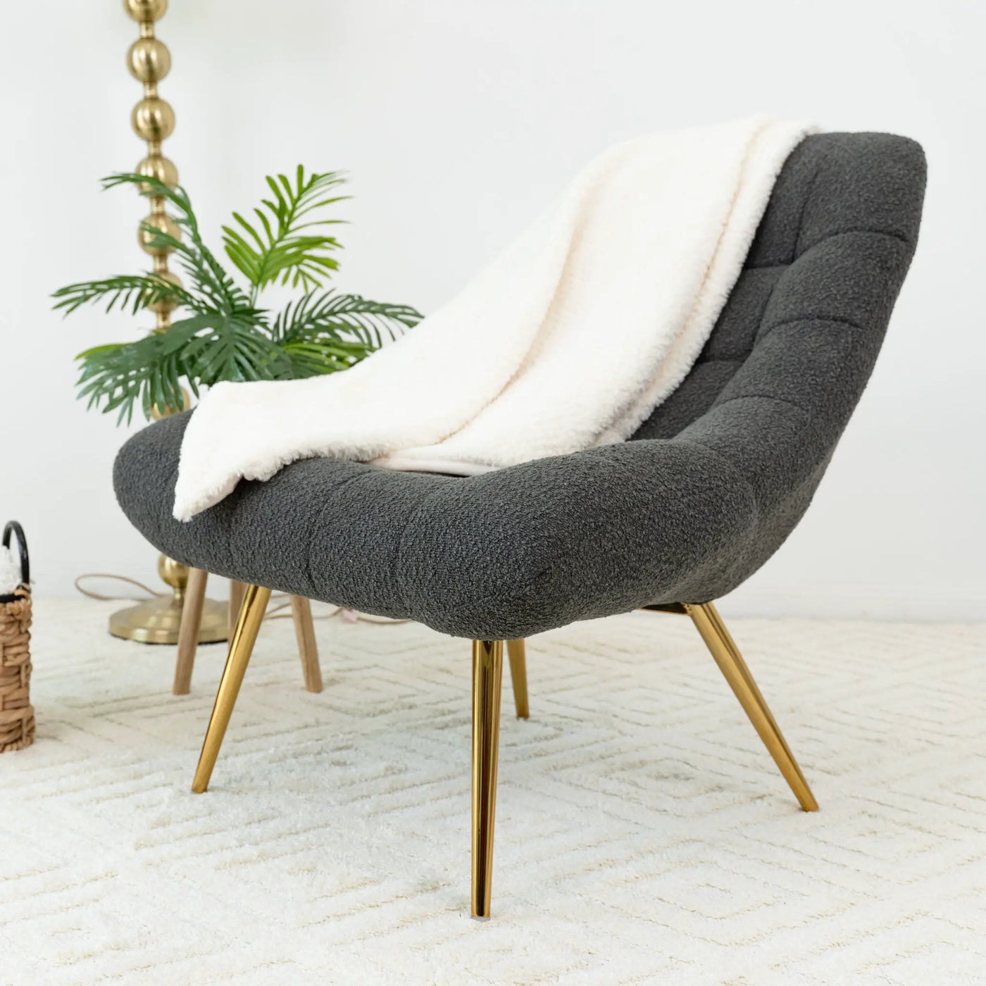 Aubrey - French Boucle Lounge Chair by HouseOfZazla