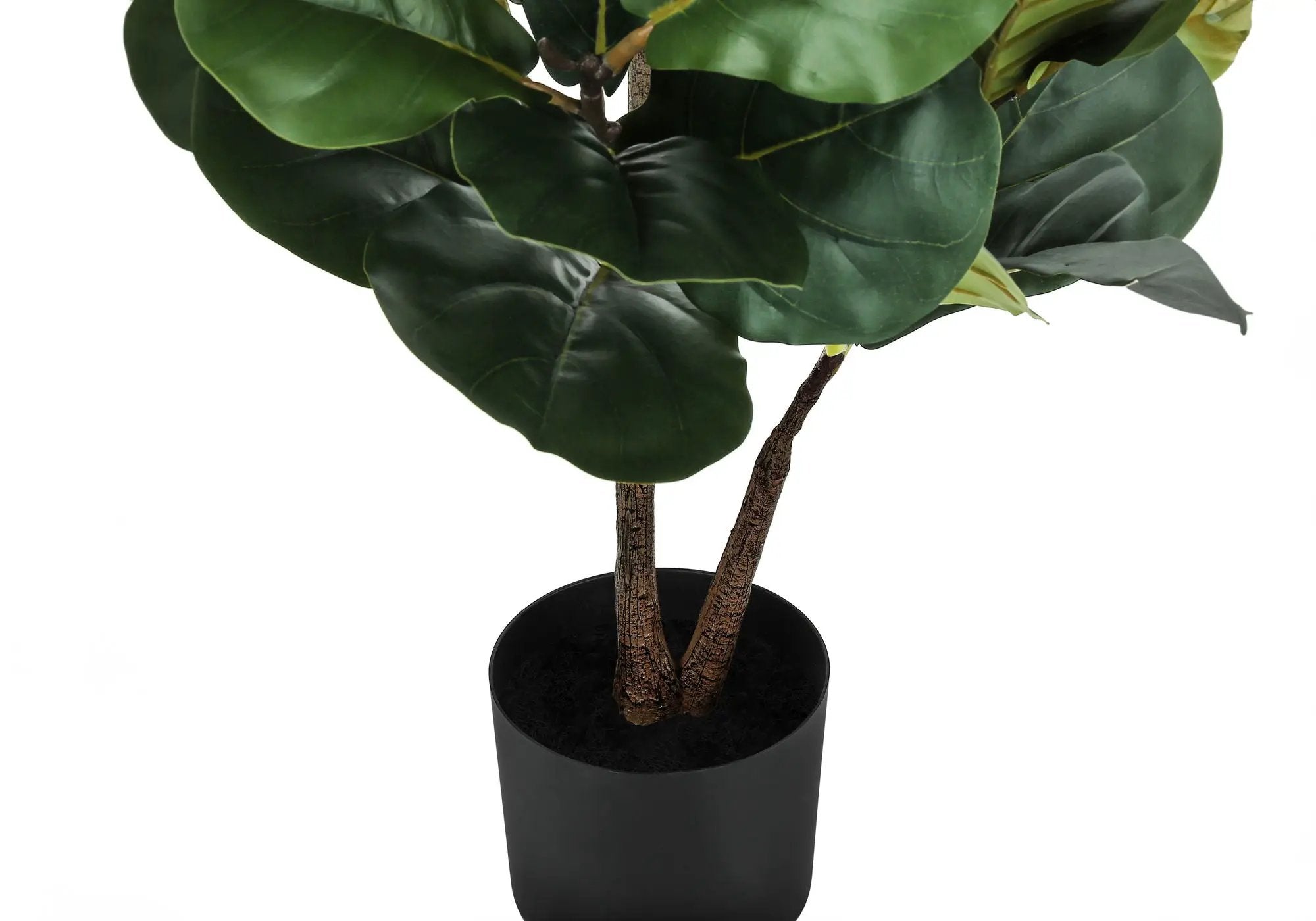 49" Tall, Artificial Plant, Fiddle Tree, Indoor, Faux, Fake, Floor, Greenery, Potted, Real Touch, Decorative - Green / Black by Unique Piece Furniture