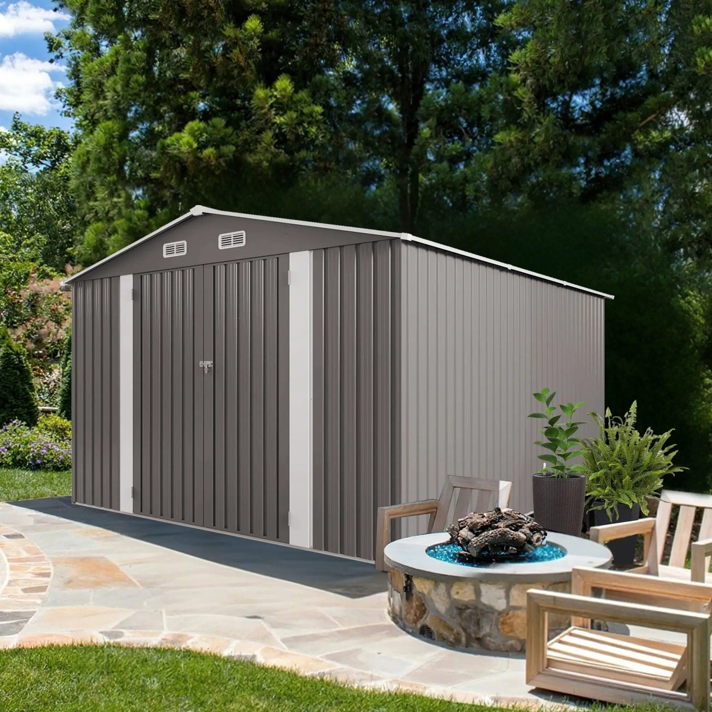 Outdoor Storage Shed With Lockable Doors by HouseOfZazla