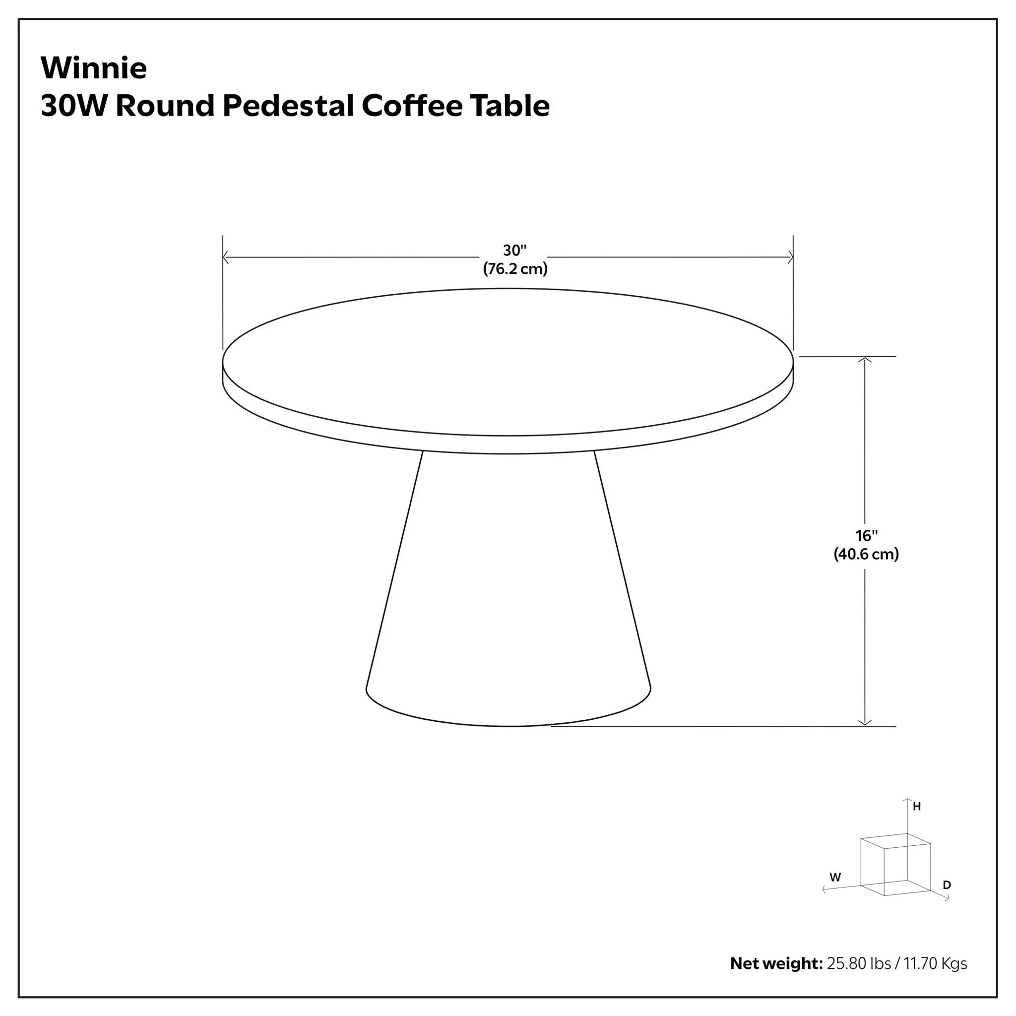 Winnie - Round Coffee Table - Walnut by HouseOfZazla