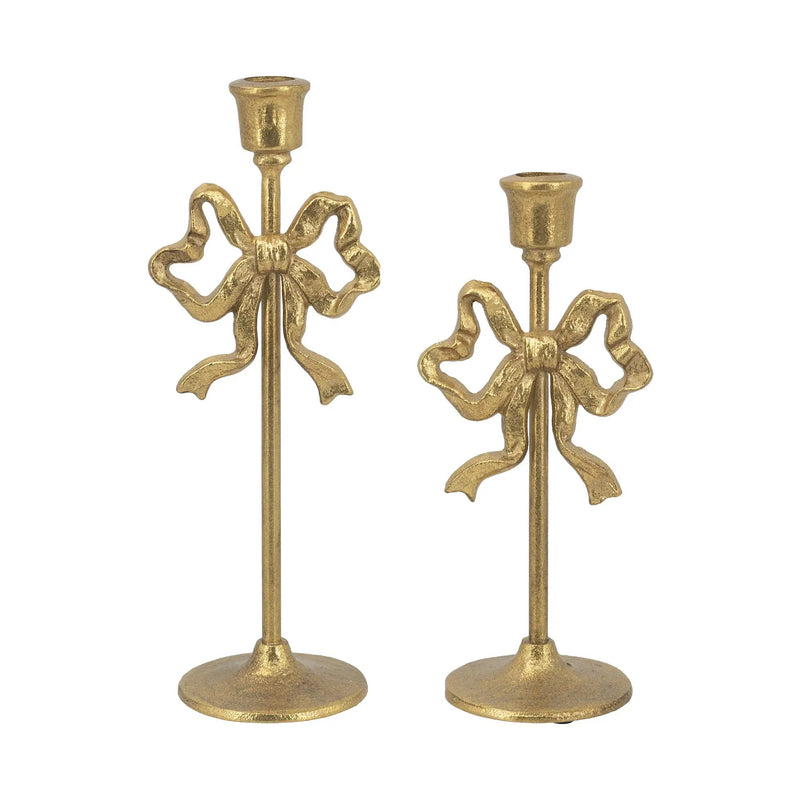 Set of 2 Vintage Gold Candle Holders by HouseOfZazla