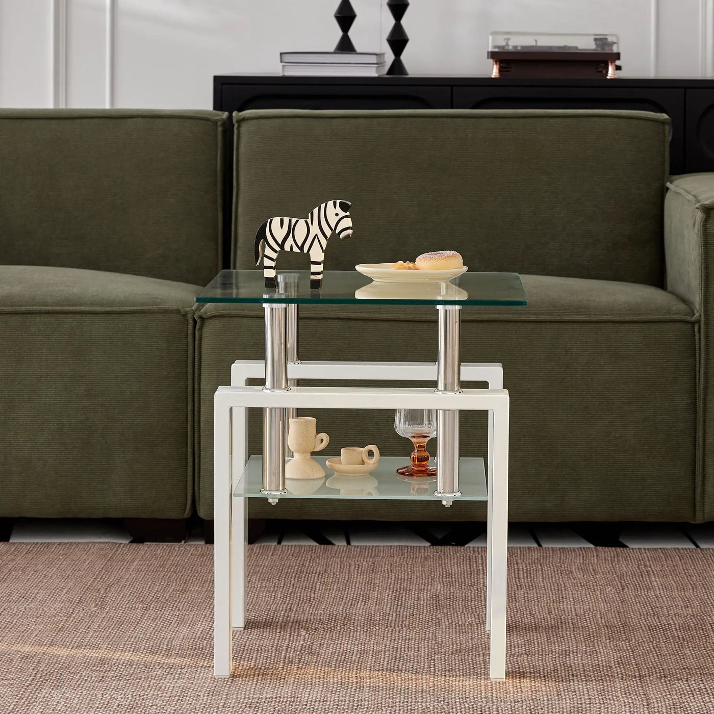 Tempered Glass Table With Storage by HouseOfZazla