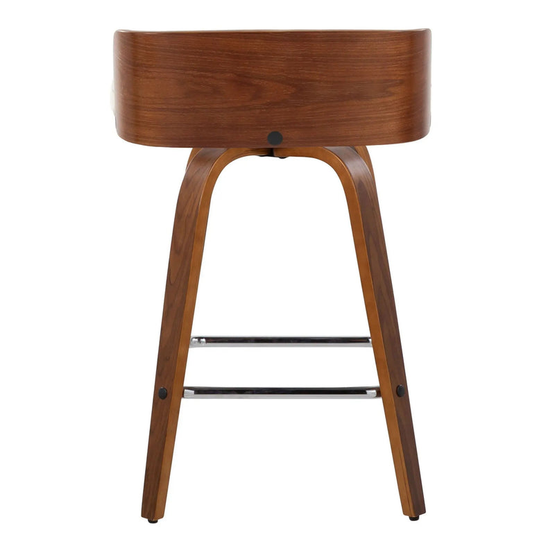 Maya - Mid Century Modern Fixed Height Counter Stool & Swivel With Square Footrest (Set of 2) by Unique Piece Furniture