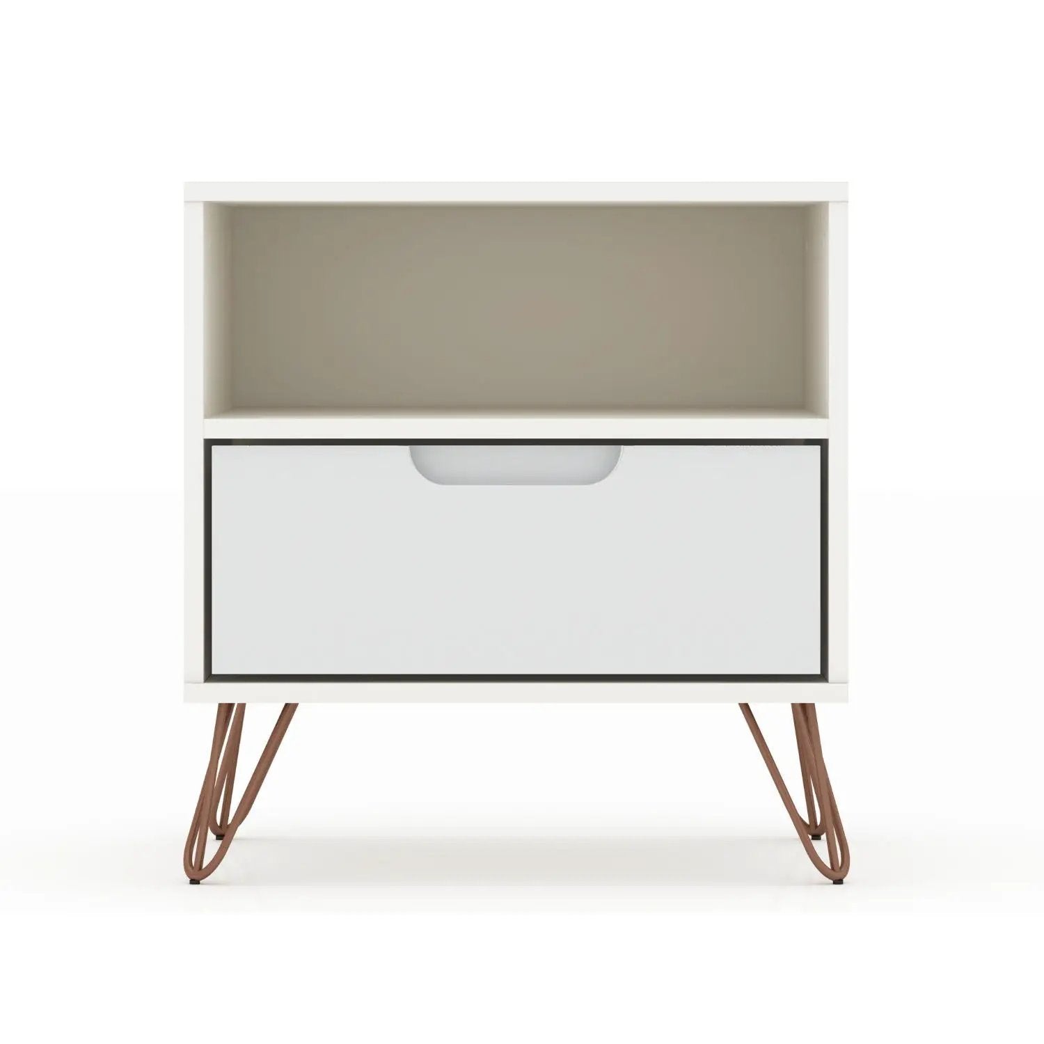 Rockefeller - Nightstand With 1 Drawer - White by HouseOfZazla