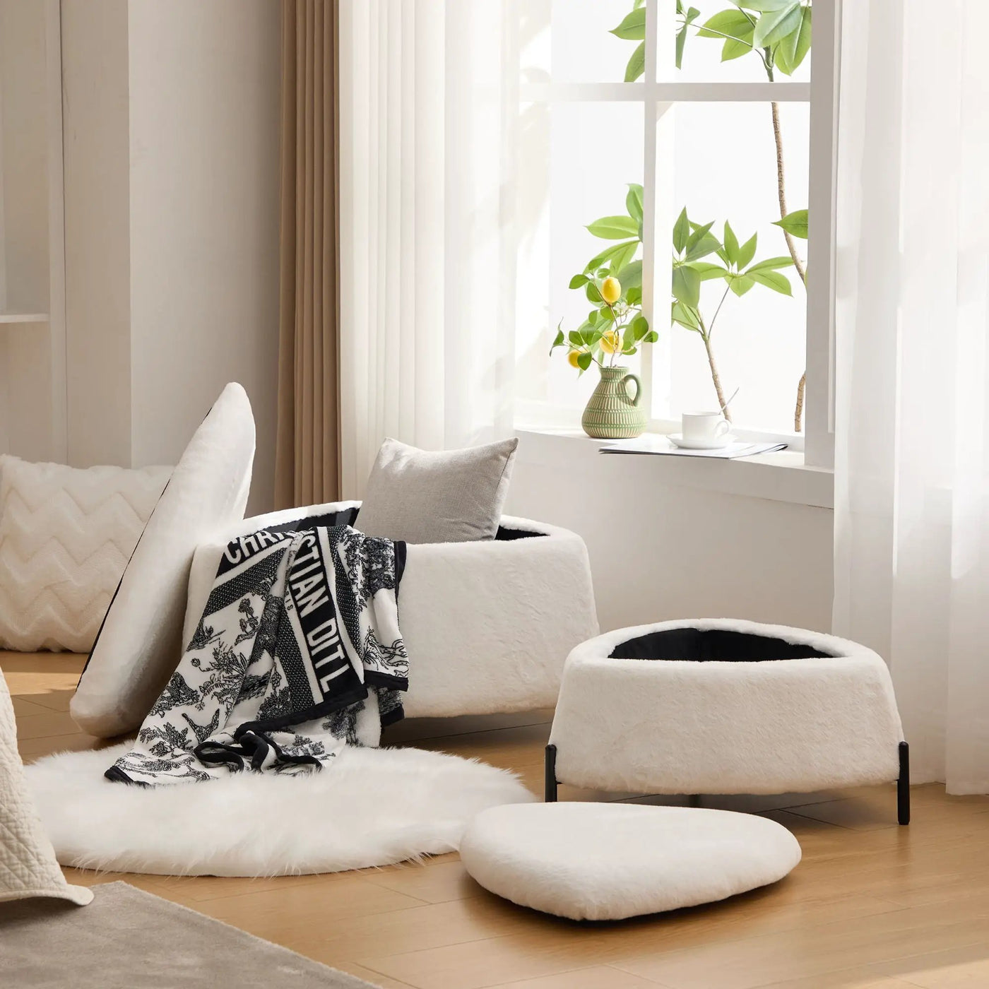 Upholstered Storage Ottoman Set With Reversible Lid by Unique Piece Furniture