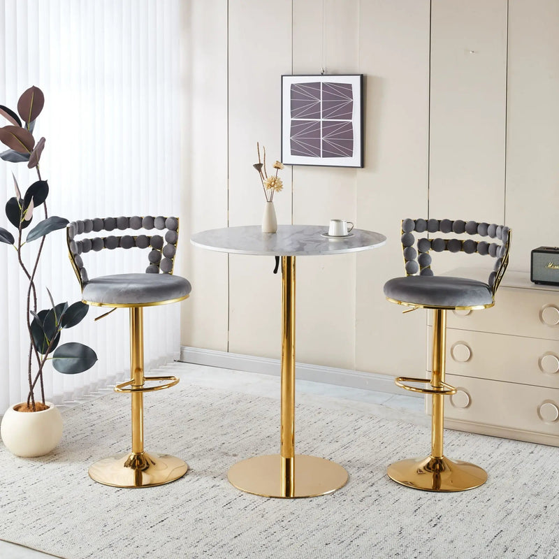 Modern Bar Chair With Iron Tube Legs, Soft Cushions And Comfortable Backrest (Set of 2) by HouseOfZazla