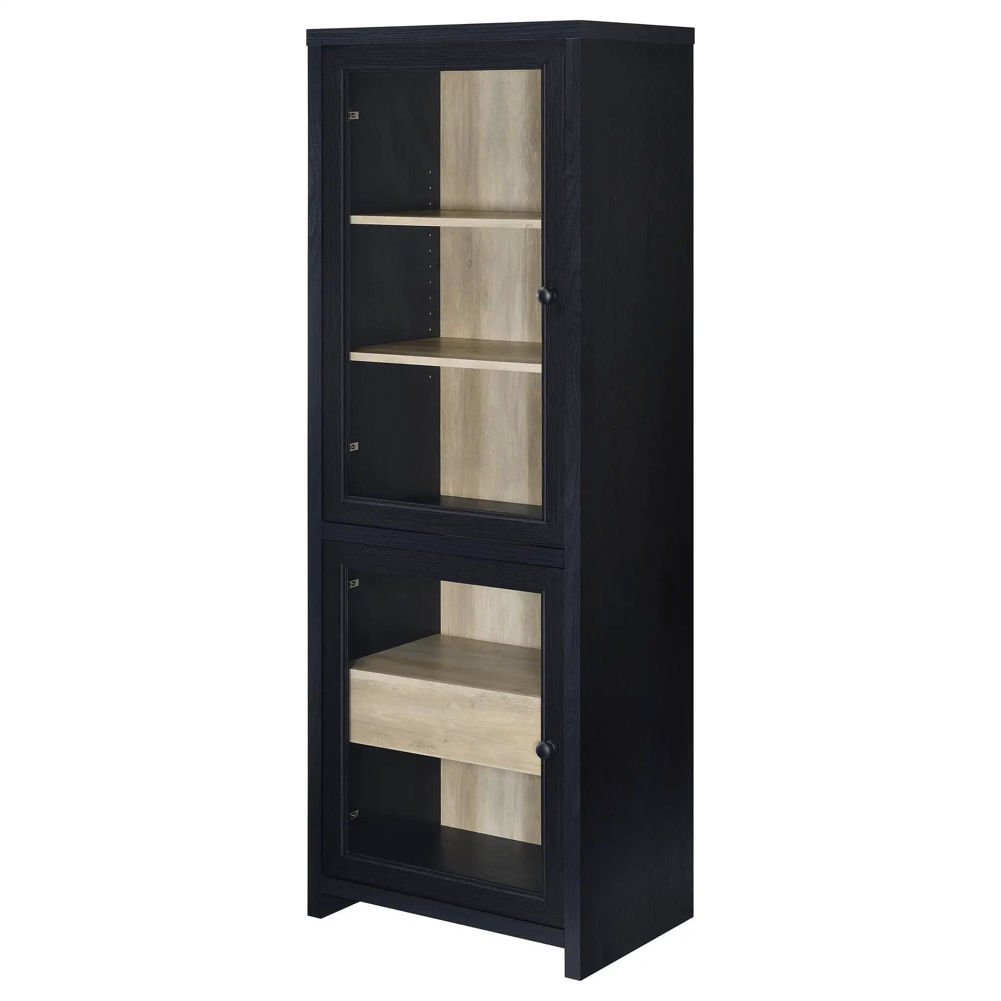 Denison 67-inch 2-door Media Tower Storage Cabinet Black by Unique Piece Furniture