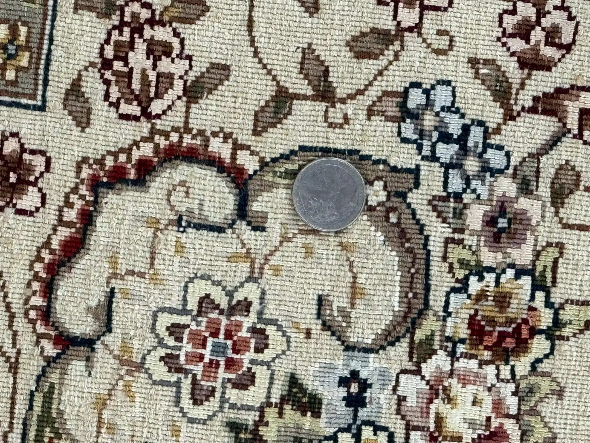 Sino Persian Rug 8x10, Wool and Silk Highlights, 290 KPSI, Floral Medallion by Jewel Rugs
