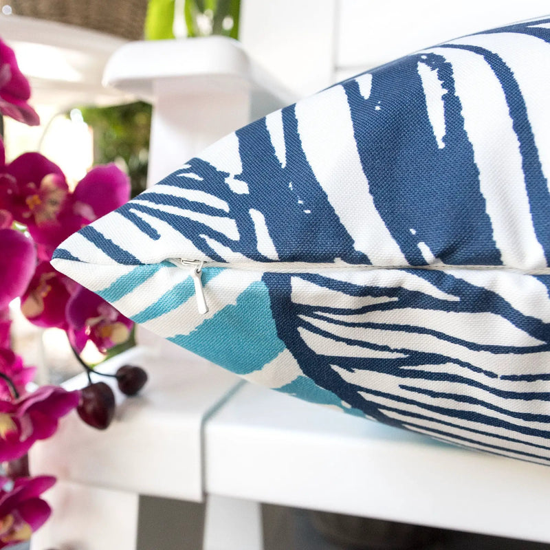 Leaf Vein Outdoor & Indoor Pillow - Indigo by Unique Piece Furniture