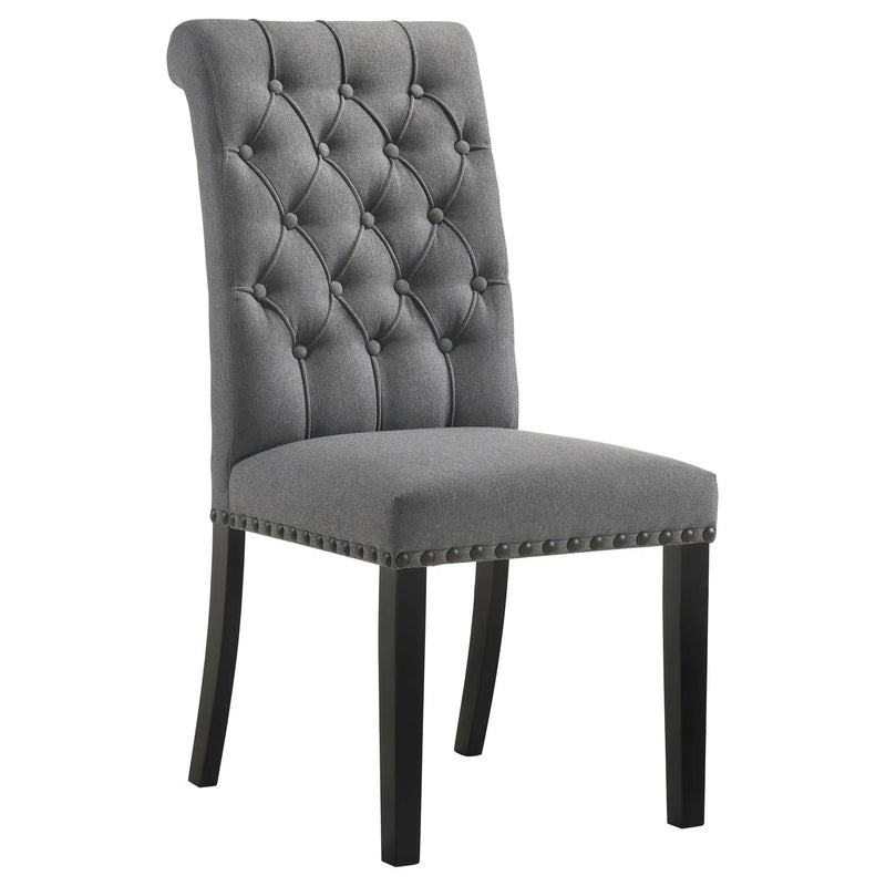 Alana Fabric Upholstered Dining Side Chair Grey (Set of 2) by Unique Piece Furniture