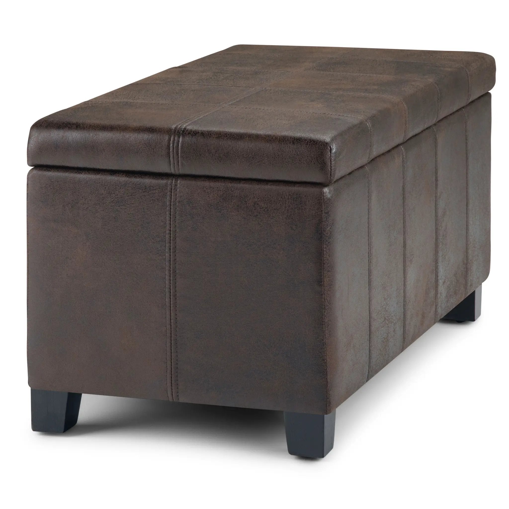 Dover - Storage Ottoman Bench - Distressed Brown by Unique Piece Furniture