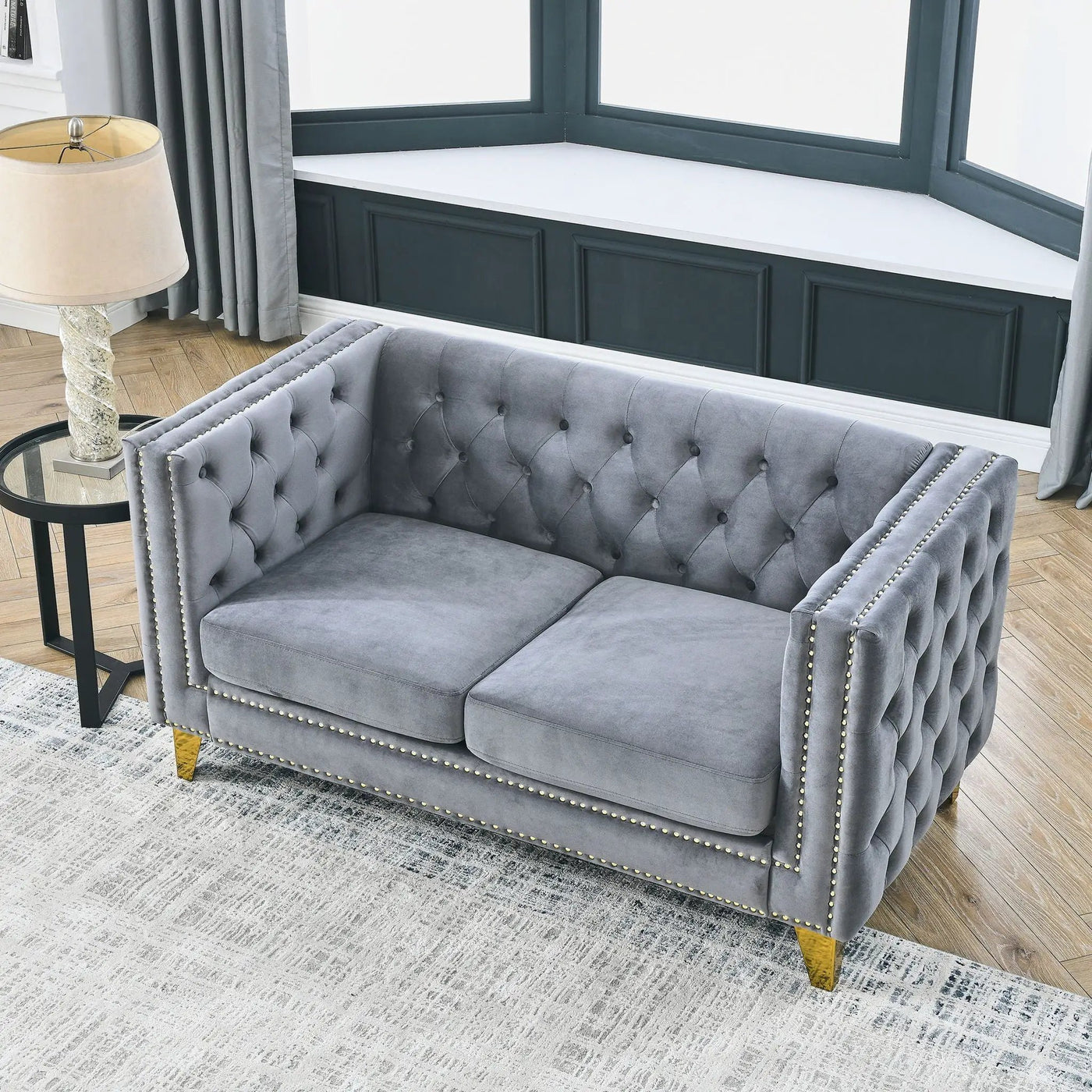 Upholstered Couch Sofa With Button Tufting For Living Room by HouseOfZazla