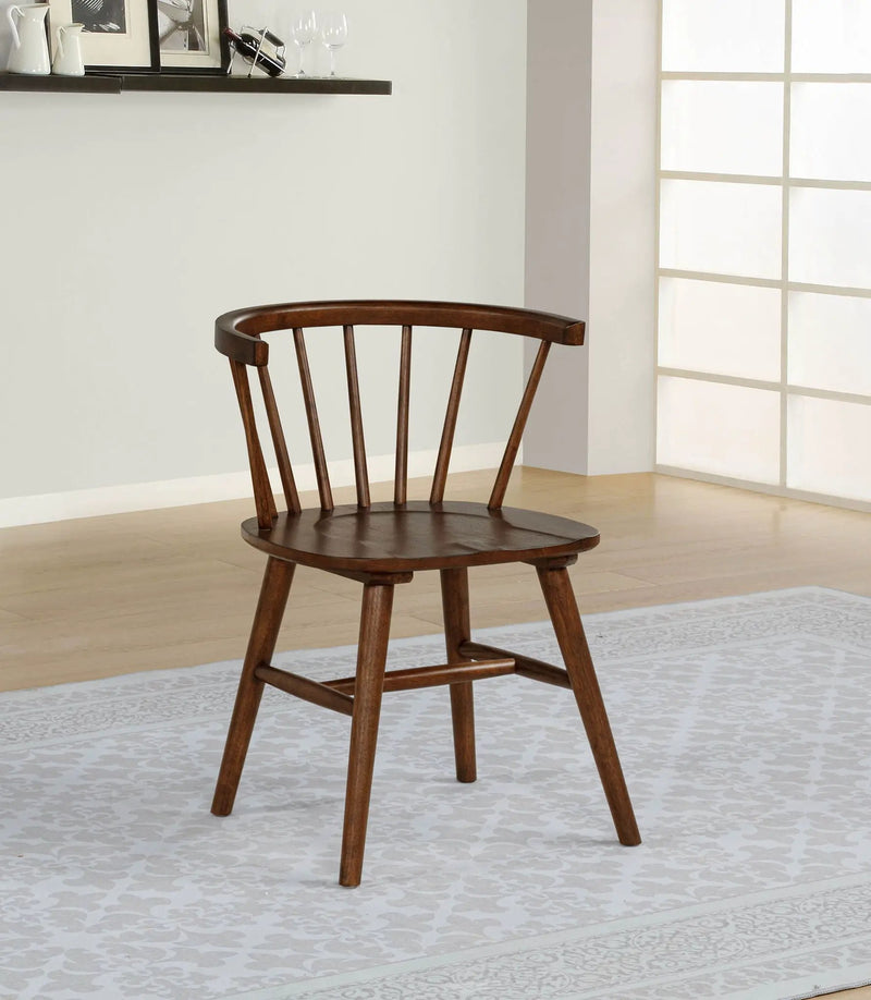 Jeffries Windsor Wood Dining Side Chair Walnut (Set of 2) by Unique Piece Furniture