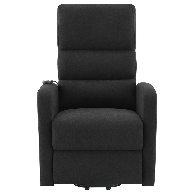 Royston - Upholstered Power Lift Recliner With Remote Comfort - Black by HouseOfZazla