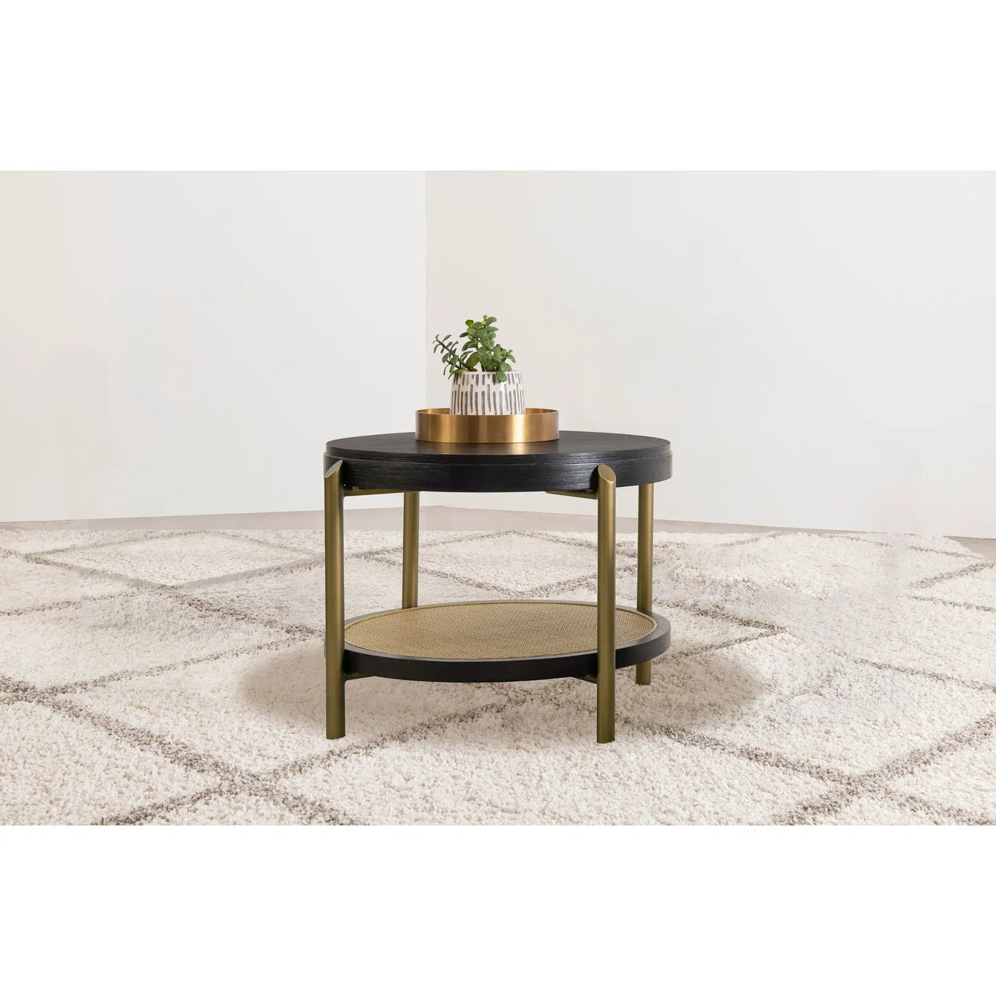 Benson - Round Table With Storage Shelf by HouseOfZazla
