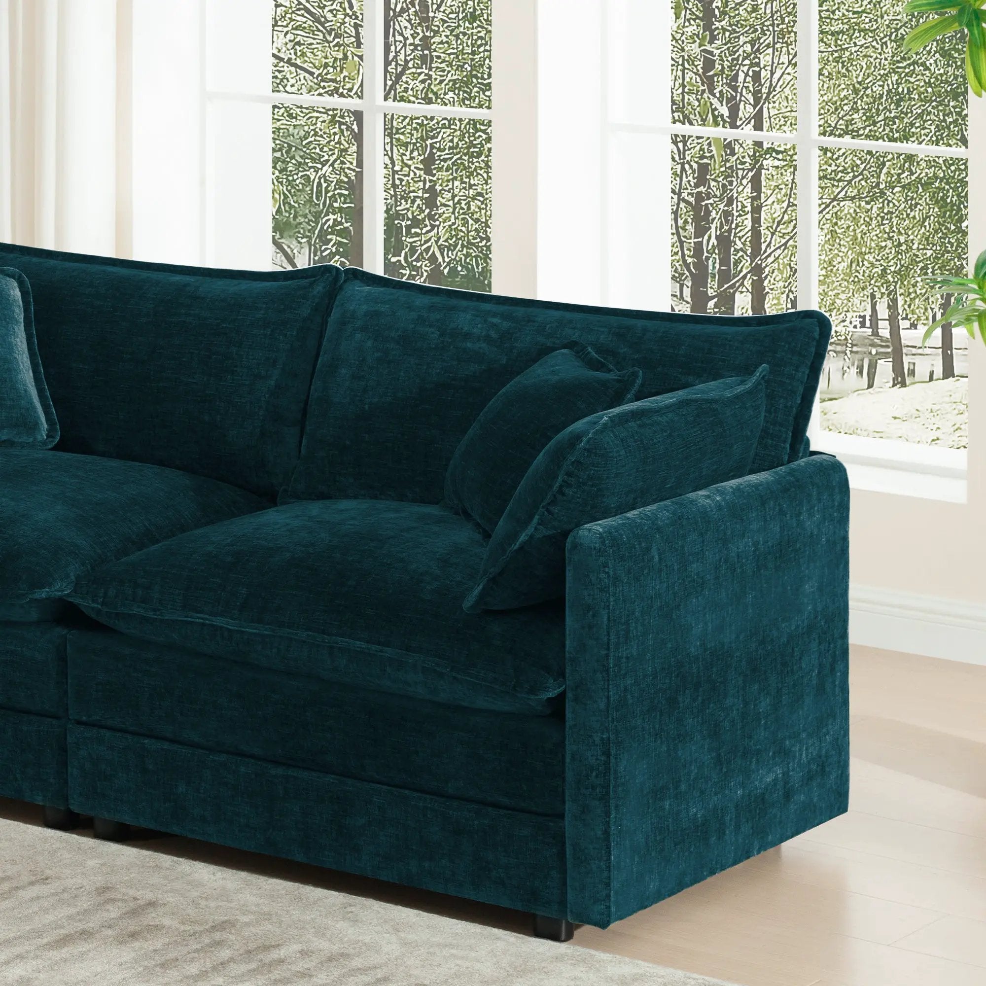 Oversize 3-Seater Sofa with Ottoman by HouseOfZazla
