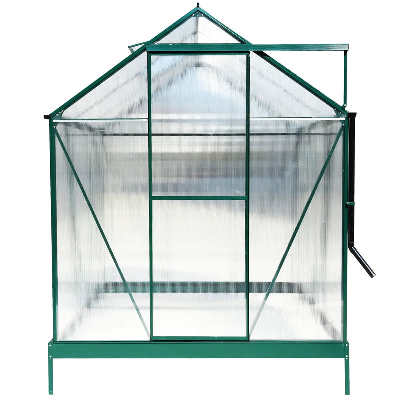 Polycarbonate house, Heavy Duty Outdoor Aluminum Walk-In House Kit With Rain Gutter, Vent And Door For Backyard Garden by HouseOfZazla