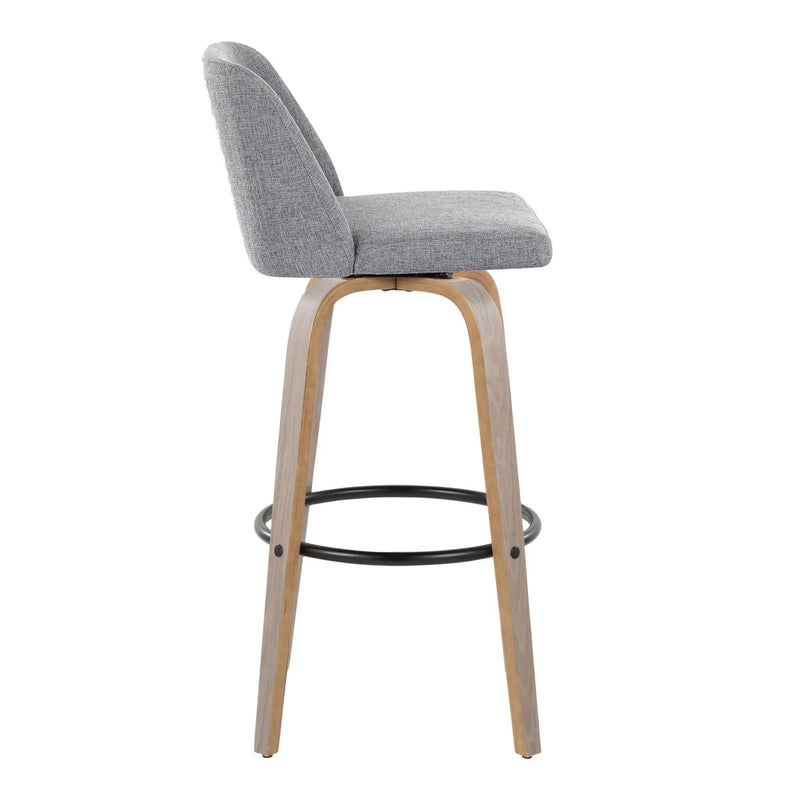 Toriano - Contemporary Fixed Height Barstool With Swivel With Round Footrest Comfort And Style (Set of 2) by Unique Piece Furniture