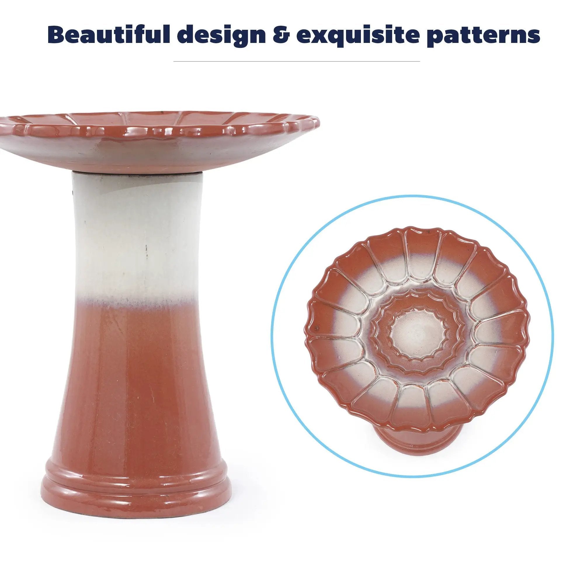 Handmade Glazed Ceramic Bird Bath by HouseOfZazla
