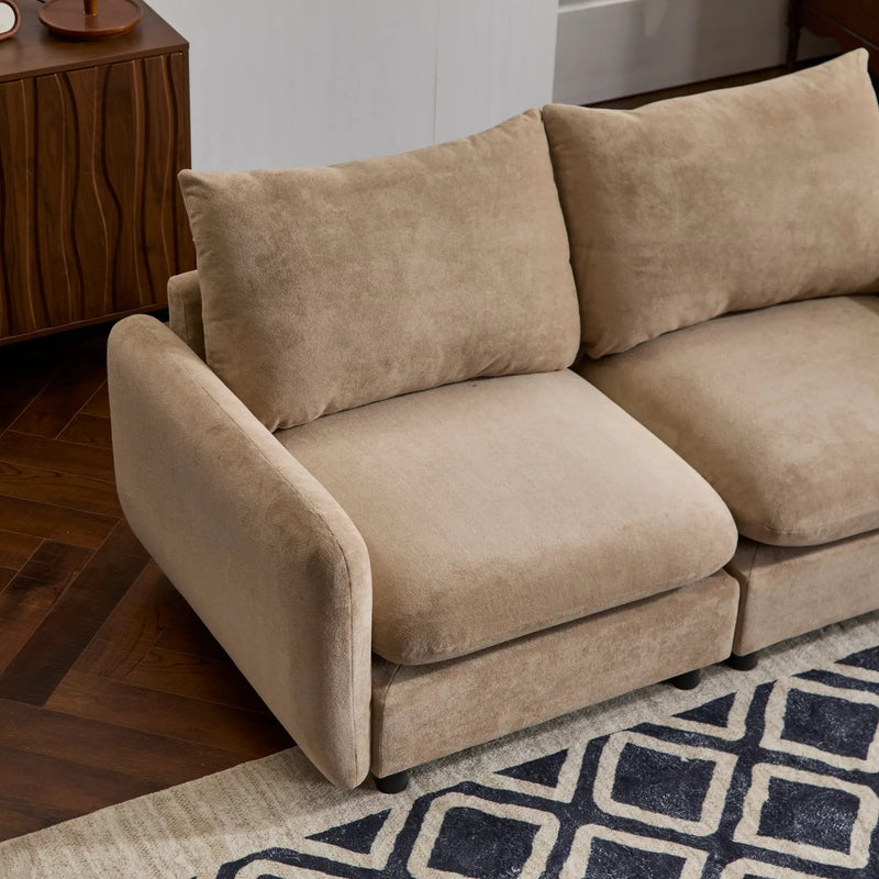 69 in. 2-Seats Modular Sectional Velvet Sofa Corner Chair Sofa Couch, Nomad by HouseOfZazla