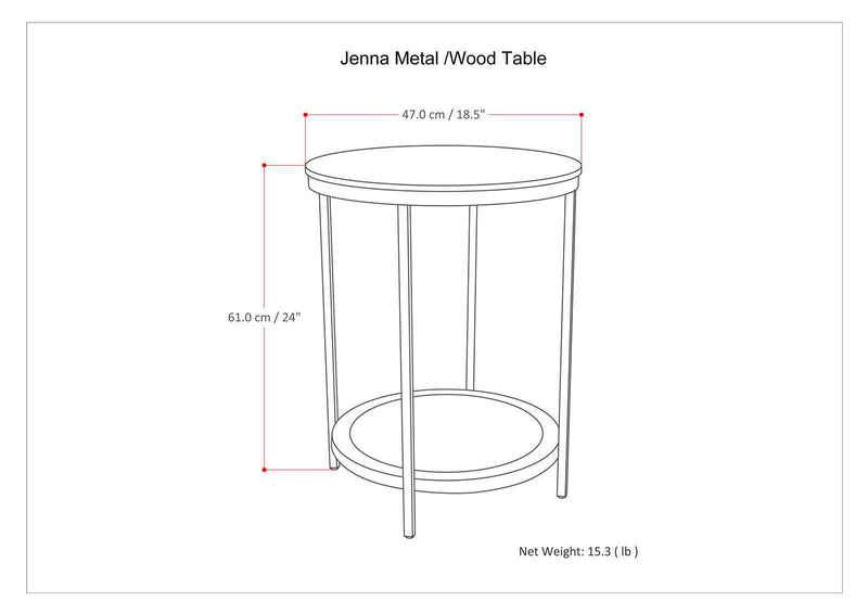 Jenna - Handcrafted Round Side Table by HouseOfZazla
