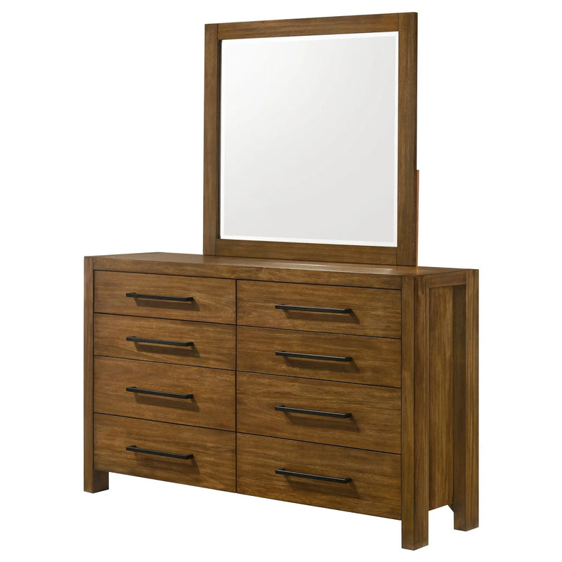 Adderley 8-drawer Bedroom Dresser and Mirror Warm Brown by Unique Piece Furniture