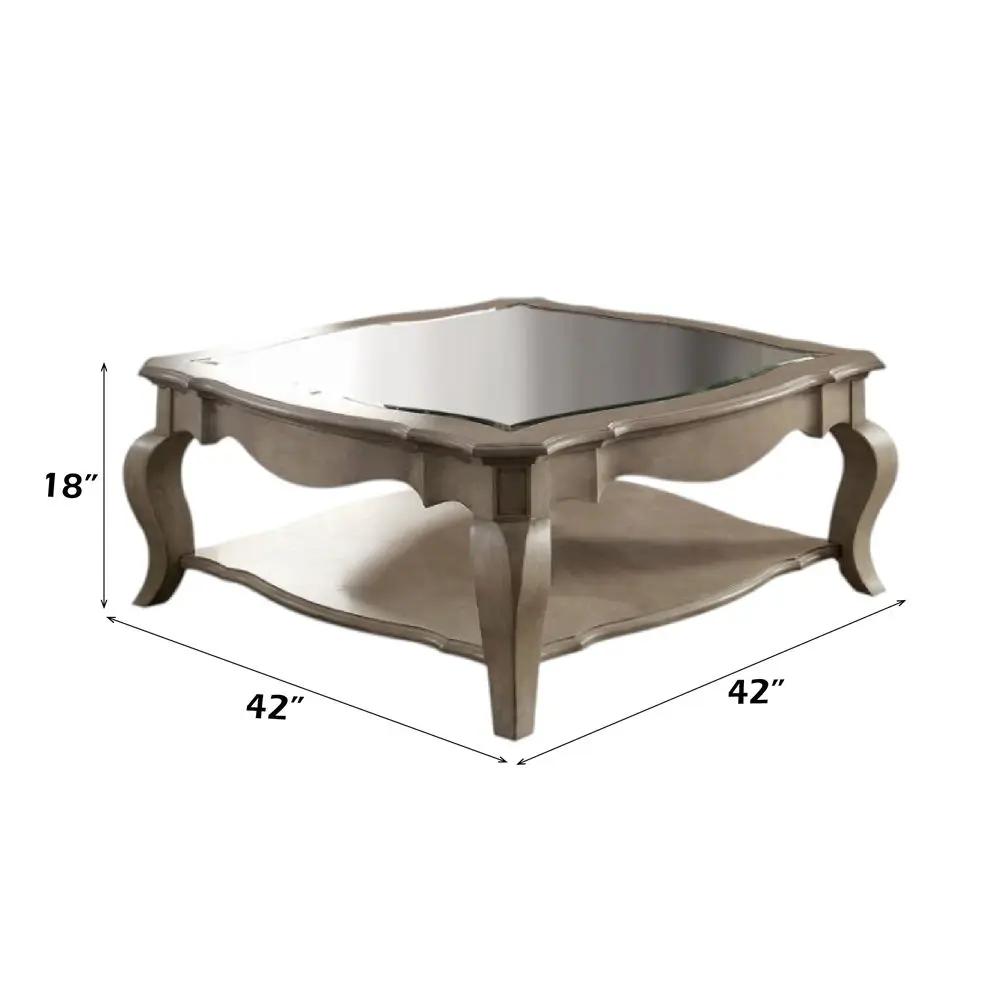 Chelmsford - Coffee Table - Clear Glass & Antique Taupe by Unique Piece Furniture