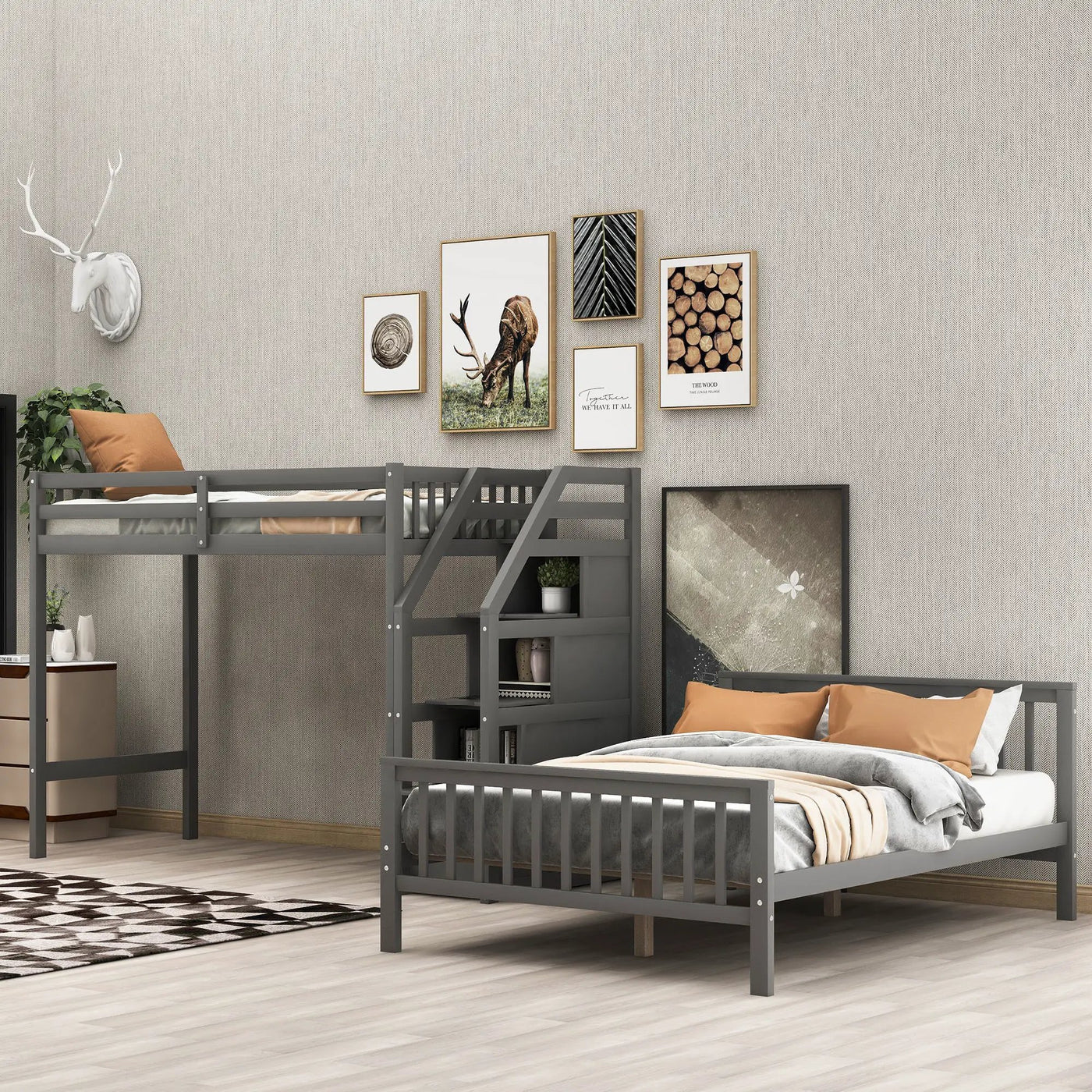 Loft Bed With Staircase And Storage by HouseOfZazla