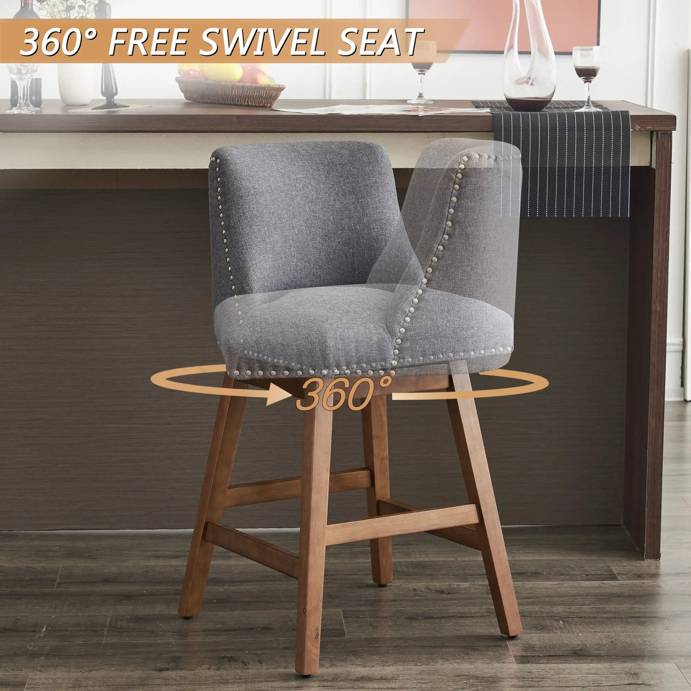 Upholstered Swivel Bar Stool by HouseOfZazla