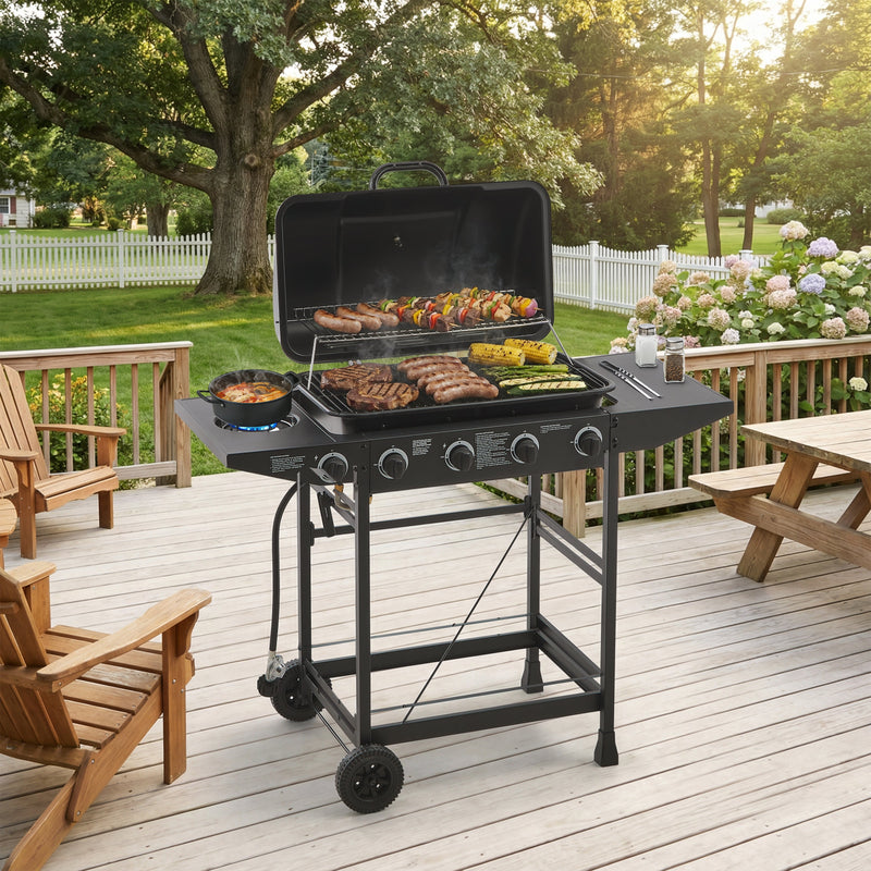 4 Burner Propane Gas BBQ Grill with Side Burner by HouseOfZazla