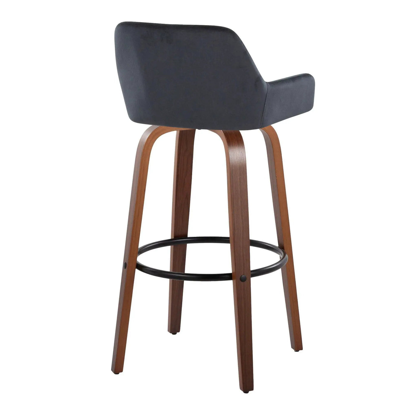 Daniella - Contemporary Fixed Height, Barstool & Swivel And Round Footrest (Set of 2) by HouseOfZazla