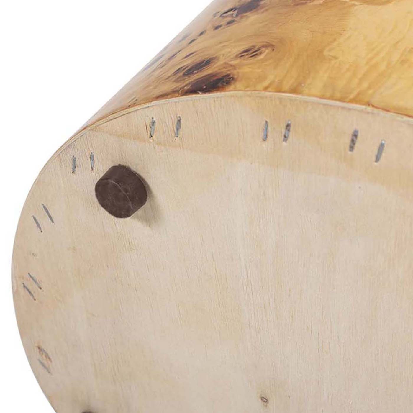Nebula 22' Accent Pillar Side Table Warm Natural Brown Burl Wood by HouseOfZazla