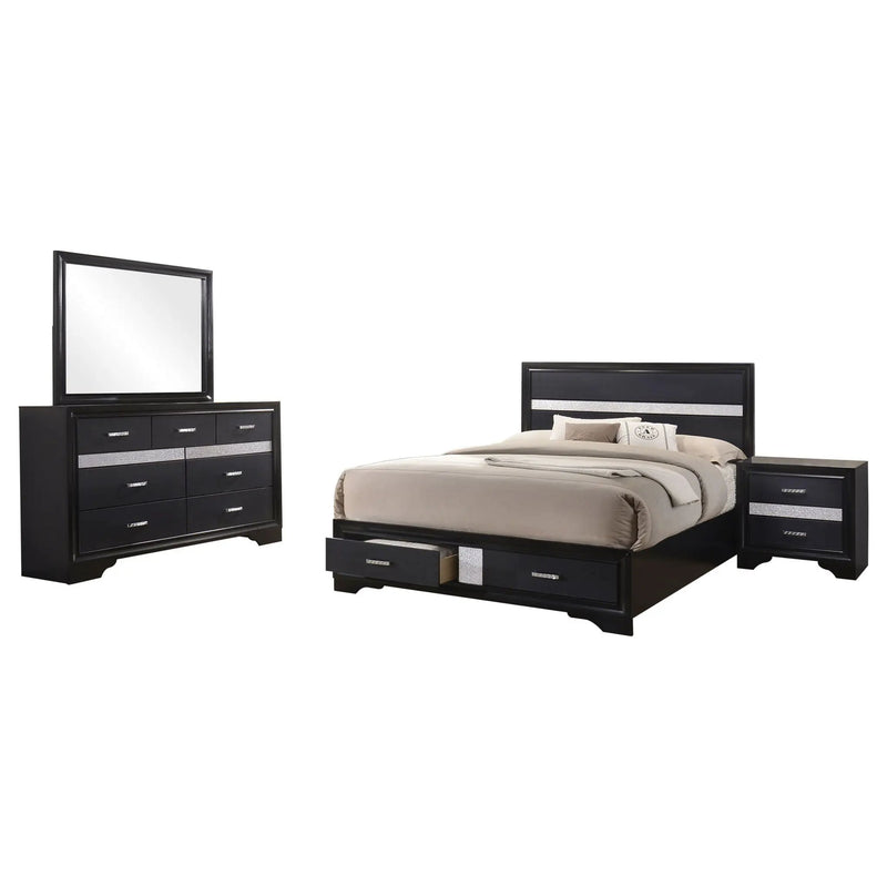 Miranda 4-piece California King Bedroom Set Black by Unique Piece Furniture