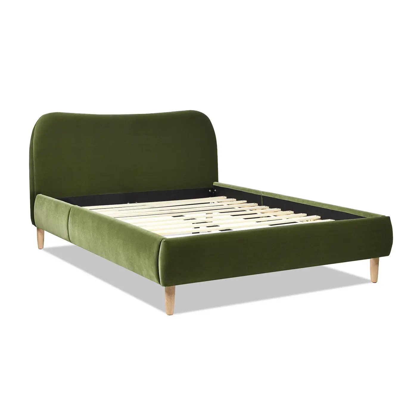 Roman - Curved Headboard Upholstered Platform Bed by HouseOfZazla