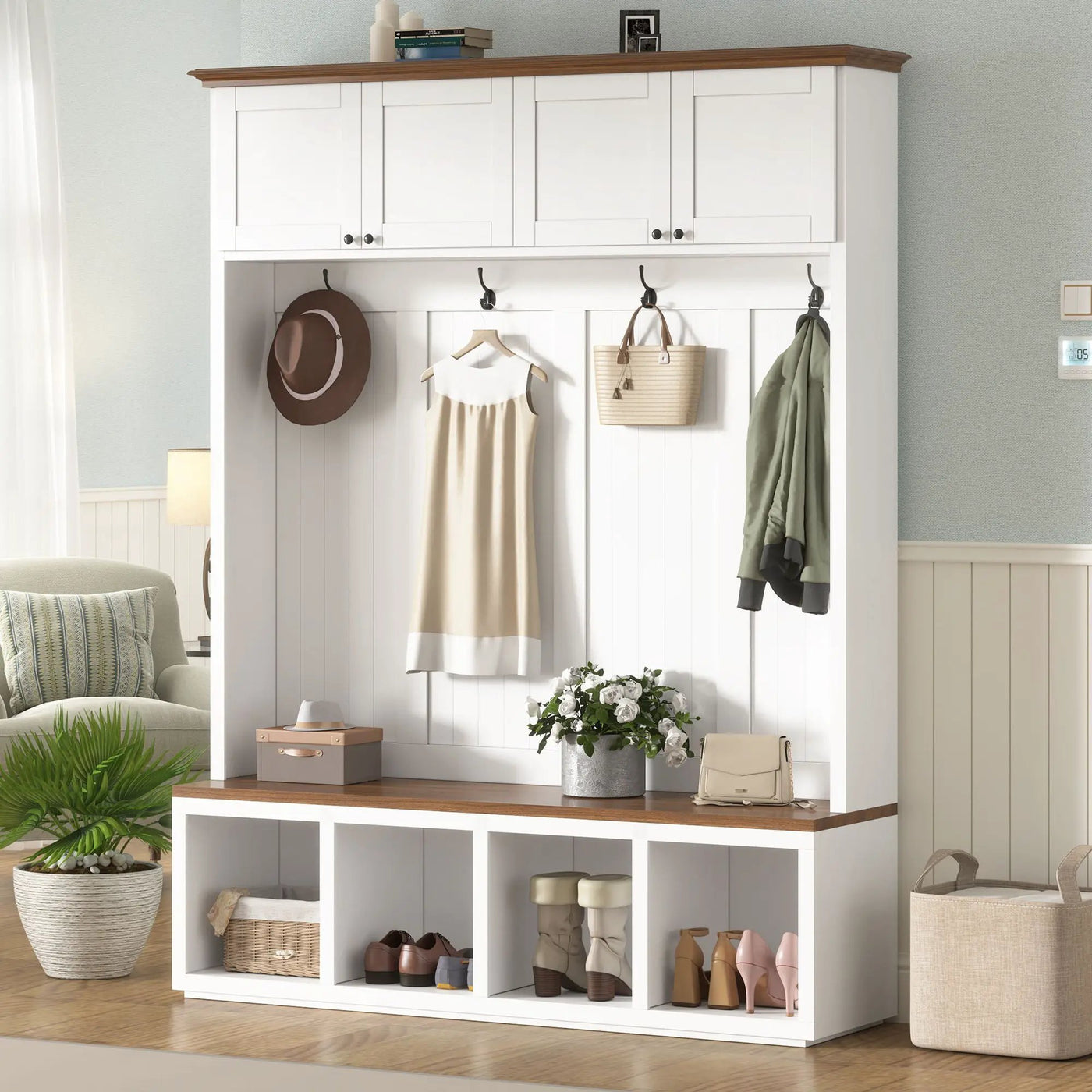 Entryway Hall Tree With Bench And Storage by HouseOfZazla