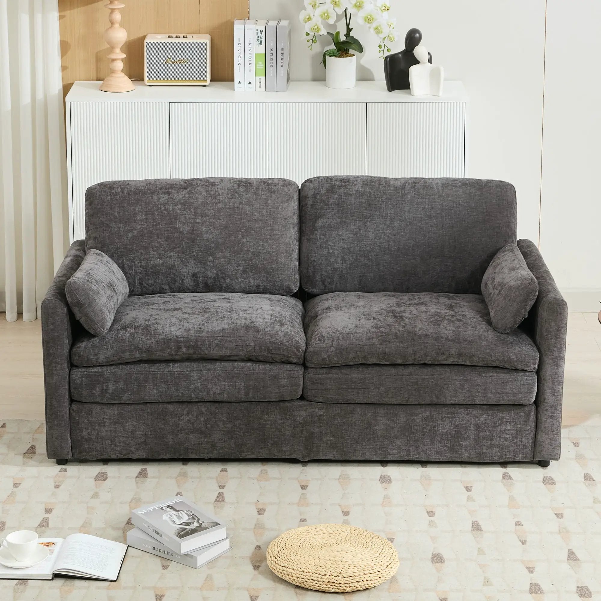 Cozy Upholstered Cushion Loveseat Sofa For Living Room by HouseOfZazla