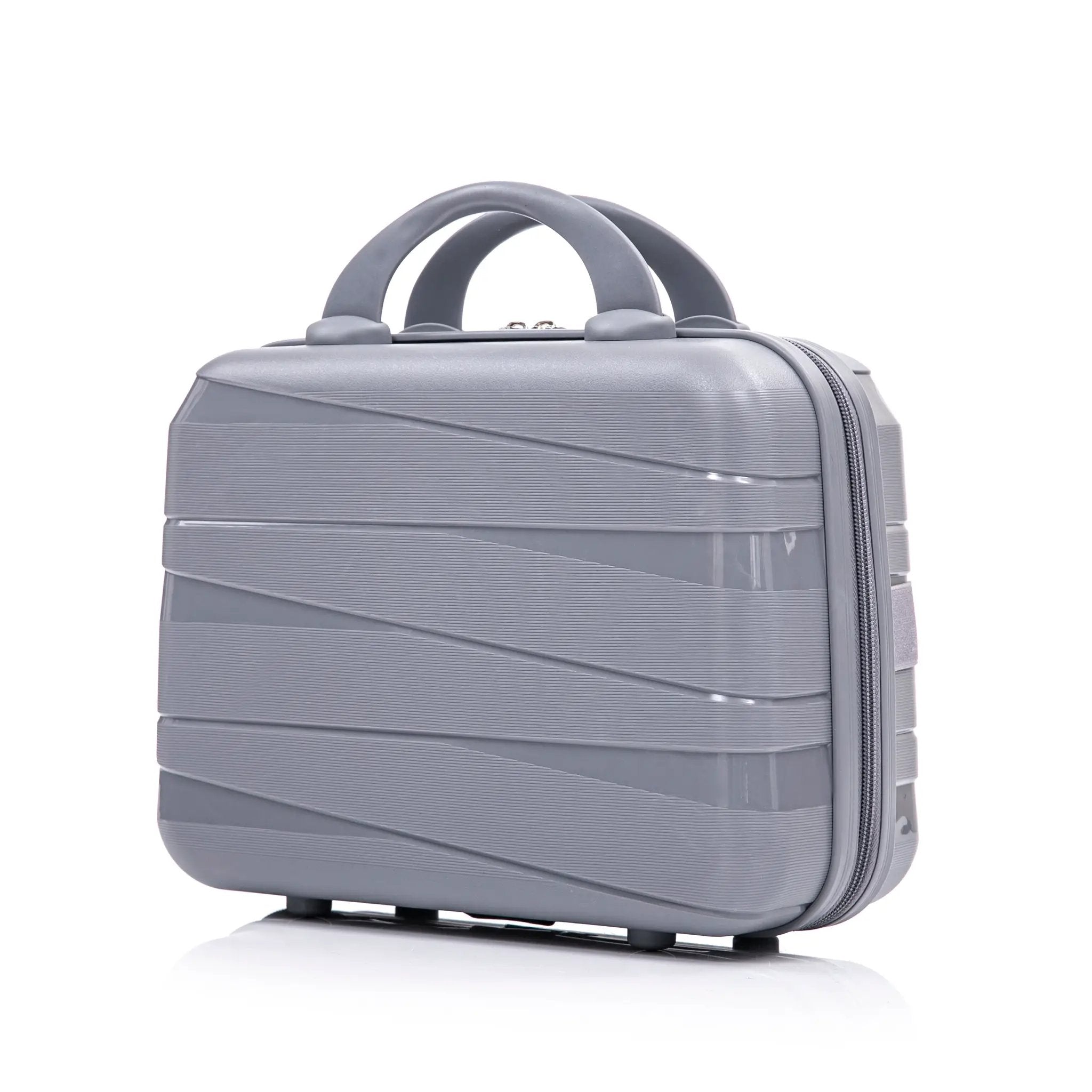 4-Piece PP Spinner Wheel Luggage Set with Cosmetic Case, Light Gray by HouseOfZazla