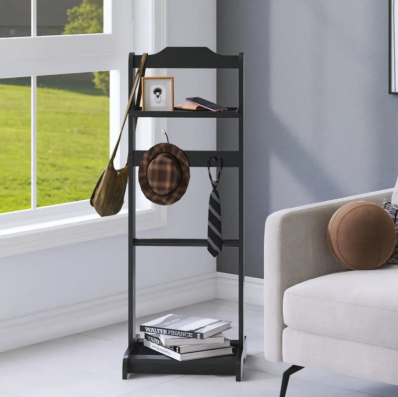 Accent Portable Garment Rack, Clothes Valet Stand With Storage Organizer by HouseOfZazla
