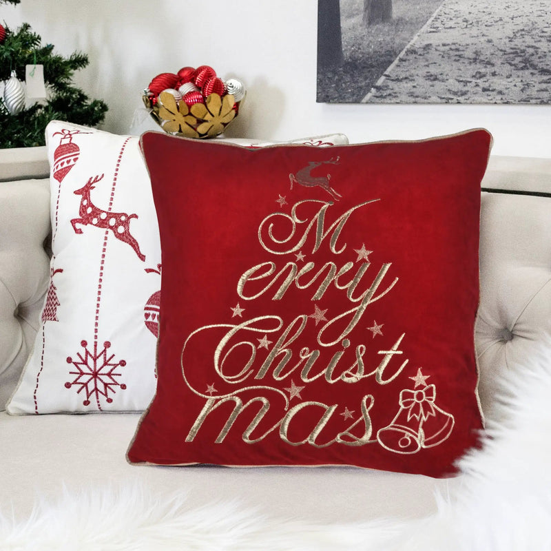 Red Velvet Christmas Throw Pillow by HouseOfZazla