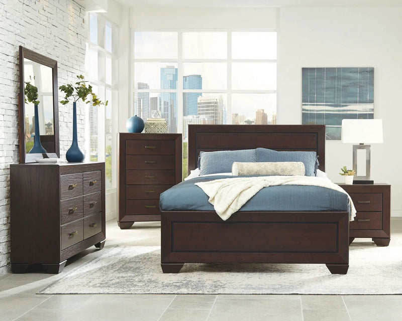 Kauffman 5-piece Eastern King Bedroom Set Dark Cocoa by Unique Piece Furniture