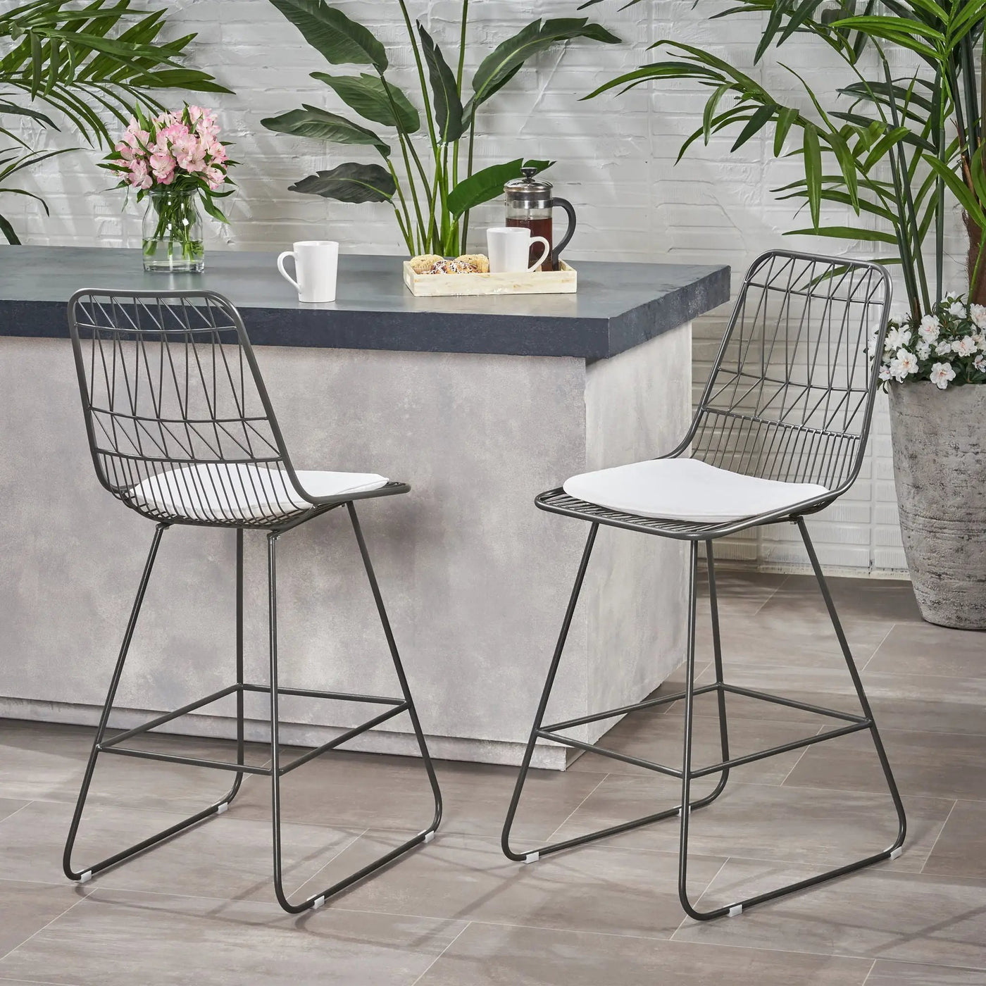 Yearning Iron Counter Stool With Water Resistant Cushion by HouseOfZazla