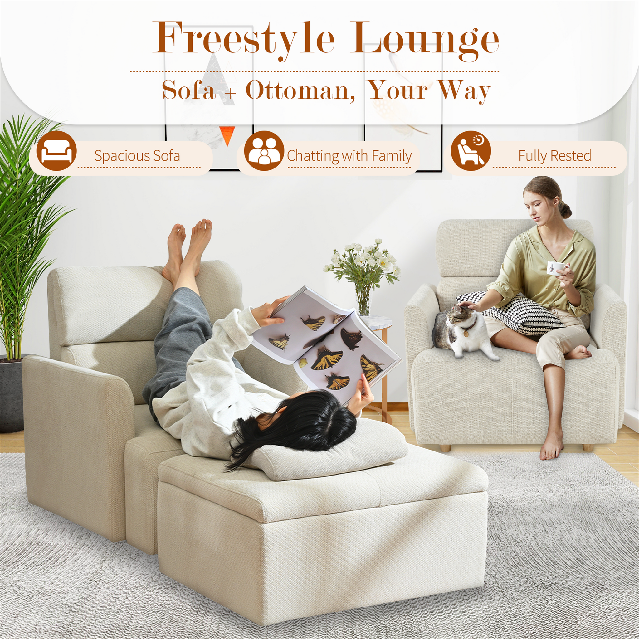 Oversized Chair with Storage Ottoman by HouseOfZazla