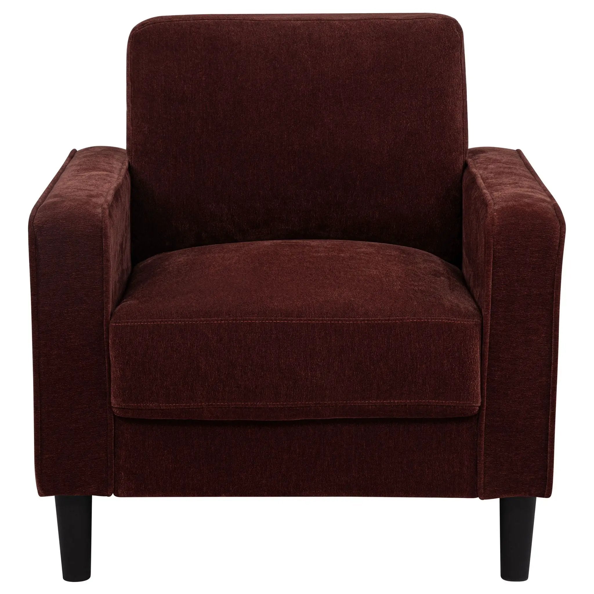 Ruth Fabric Upholstered Track Arm Accent Chair Rust Red by Unique Piece Furniture