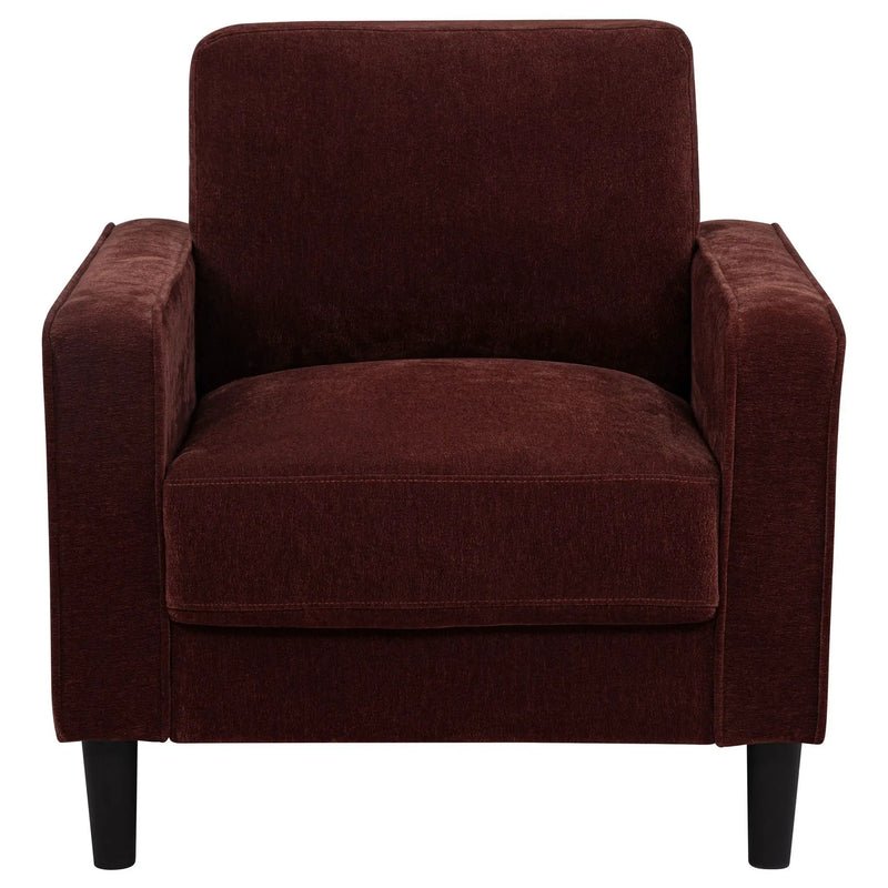 Ruth Fabric Upholstered Track Arm Accent Chair Rust Red by Unique Piece Furniture