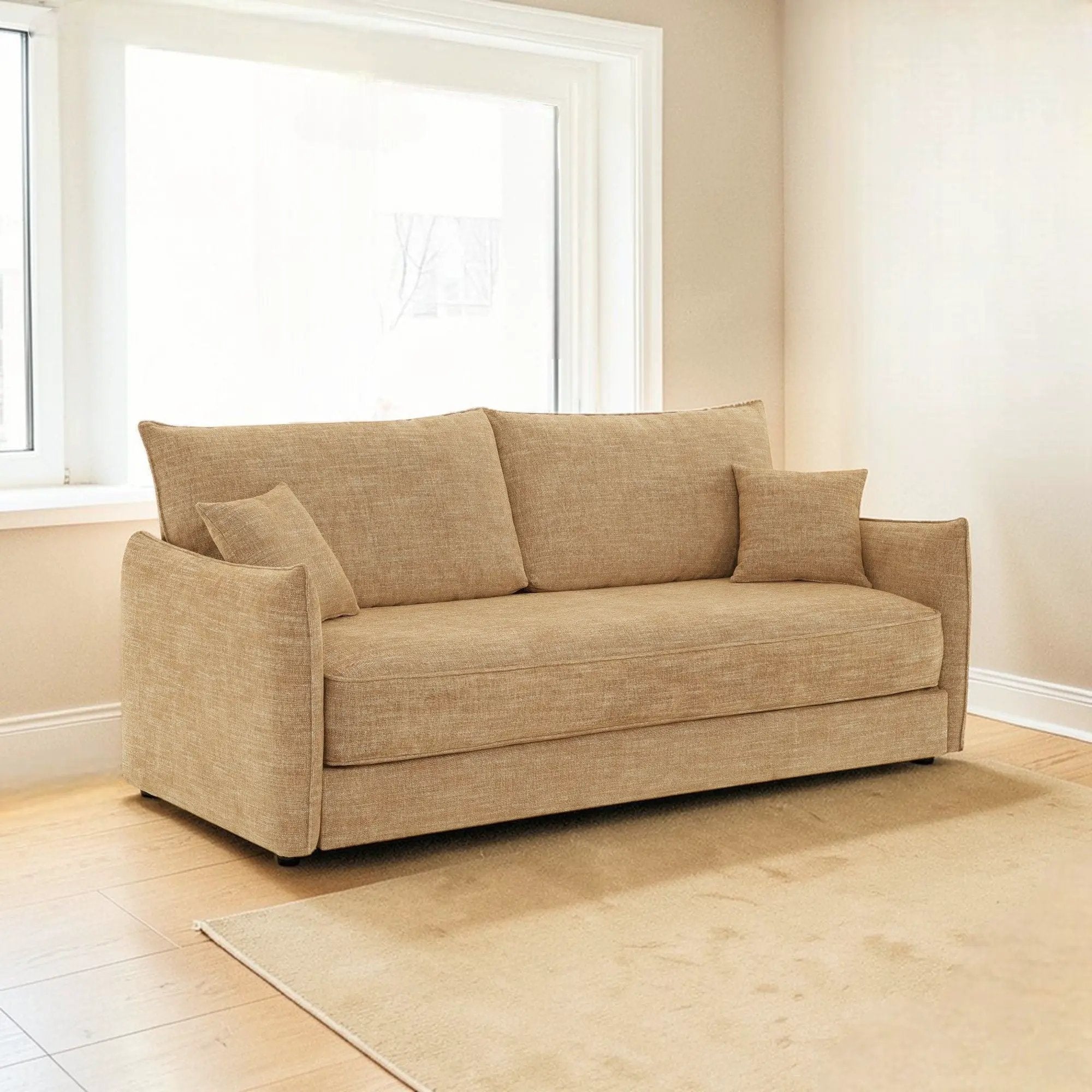 Cadie - Sofa With 2 Pillows - Mocha by HouseOfZazla